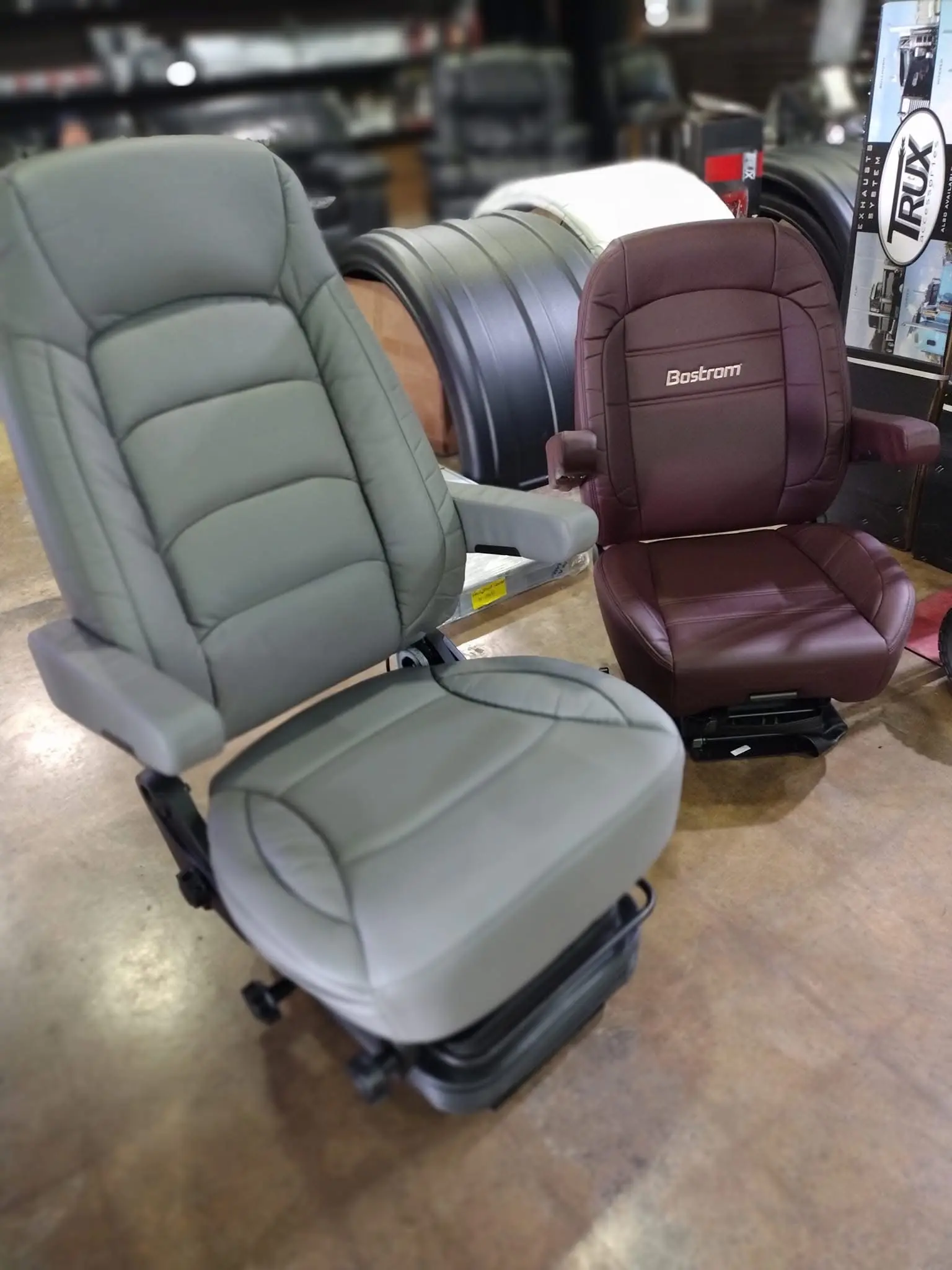Bostrom Grey High Back & Maroon Mid Back Seats