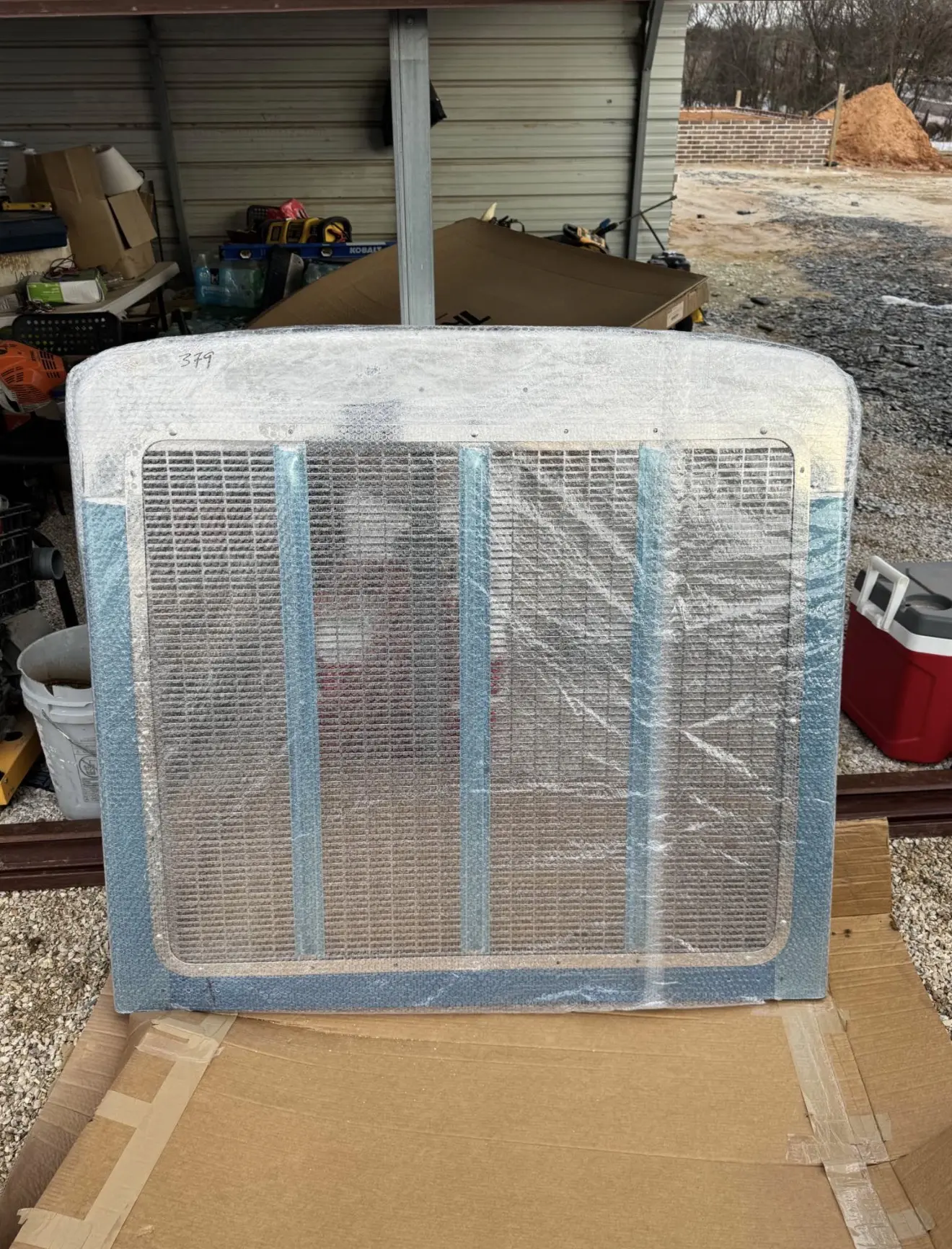 Stainless Steel Grille Surround for a Peterbilt 379