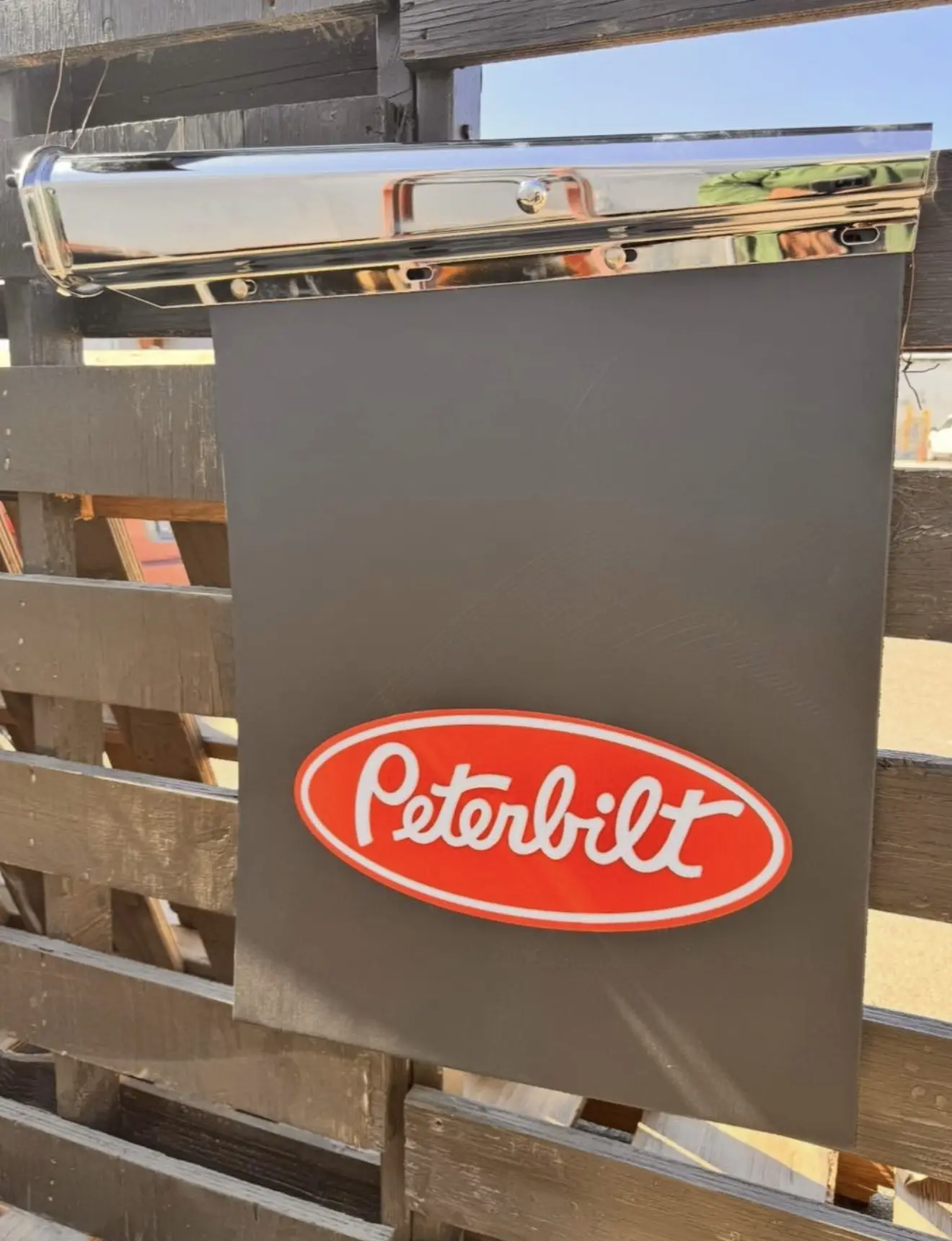 Spring loaded SS peterbilt mudflats