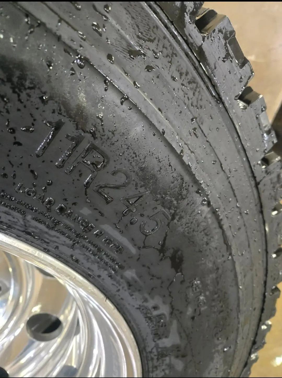 11R24.5 Tires mounted on Hub Pilot Rims Peterbilt Kenworth Mack Freightliner Volvo